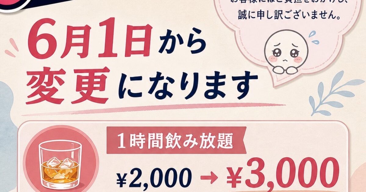 価格改定のお知らせ